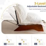 MAXYOYO Adjustable Living Room Chair, 3-Position Bean Bag Chair with Removable Cover, Upholstered Accent Chair with Frame, Soft Reclining Lounge for Bedroom, Apartment, Office, Beige - Image 4