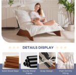 MAXYOYO Adjustable Living Room Chair, 3-Position Bean Bag Chair with Removable Cover, Upholstered Accent Chair with Frame, Soft Reclining Lounge for Bedroom, Apartment, Office, Beige - Image 5