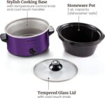 Elite Gourmet MST-275XP Electric Oval Slow Cooker, 2Qt Capacity, Purple - Image 6
