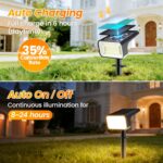 Fabrito 8 Pack Solar Spot Lights Outdoor Waterproof IP67, [108 LEDs, 4 Modes] Dusk to Dawn Spotlights for All Night, 2-in-1 Solar Landscape Lights for Garden, Yard, Tree, Pool, Warm White - Image 3