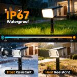 Fabrito 8 Pack Solar Spot Lights Outdoor Waterproof IP67, [108 LEDs, 4 Modes] Dusk to Dawn Spotlights for All Night, 2-in-1 Solar Landscape Lights for Garden, Yard, Tree, Pool, Warm White - Image 4