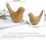 Notakia Wood Look Ceramic Birds Statues Home Decor Modern Style Decorative Ornaments for Living Room, Bedroom, Office Desktop, Pottery barn Decor - Image 3