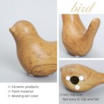 Notakia Wood Look Ceramic Birds Statues Home Decor Modern Style Decorative Ornaments for Living Room, Bedroom, Office Desktop, Pottery barn Decor - Image 5