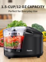 Reemix 1.5-Cup One-Touch Electric Food Chopper, 100W Mini Food Processor Meat Grinder, Mix, Chop, Mince and Blend Vegetables, Fruits, Nuts, Meats, Stainless Steel Blade (Black) - Image 3