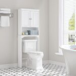 Spirich Over The Toilet Storage Cabinet, Bathroom Shelf Over Toilet, Bathroom Storage Cabinet Organizer, White - Image 4