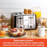 bella 4 Slice Toaster with Auto Shut Off, Extra Wide Slots & Removable Crumb Tray and Cancel, Defrost & Reheat Function, Toast Bread & Bagel, Black - Image 5