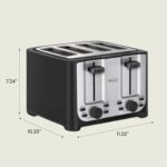 bella 4 Slice Toaster with Auto Shut Off, Extra Wide Slots & Removable Crumb Tray and Cancel, Defrost & Reheat Function, Toast Bread & Bagel, Black - Image 7