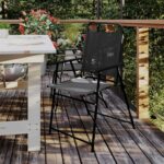 Flash Furniture Mystic Folding Patio Sling Chairs, Outdoor Textilene Lawn Chairs with Armrests, Set of 2, Black - Image 3