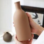 Ceramic Vase Set of 3, Vases Home Decor Rustic Farmhouse Decorative Vase Pottery Vases for Bouquet Pampas Grass Dried Fresh Flowers, Table Living Room Kitchen Bedroom Bathroom - Brown - Image 4