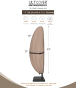 ULTCOVER Patio Parasol 600D Waterproof Outdoor Offset Banana Style Umbrella Cover - Fits Cantilever Offset Umbrella 7.5-11.5 Feet - Image 4