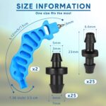 Hestya 2 Pcs 2-in-one Drip Irrigation Tubing Hole Punch and Fitting Insertion Tool and 50 Pcs 1/4" Drip Irrigation Fittings Kit 25 Barbed Connectors 25 Plugs, Easier 1/4" Fitting Emitter Insertion - Image 3
