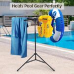 CozyNova Pool Towel Rack Outdoor – Adjustable 51-71 Inch Freestanding Pool Float Storage Rack with 6 Foldable Arms, for Towels & Swim Gear - Image 4