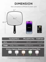 Extra Large Handheld Mirror，Hand Salon Mirror with Handle for Barbers, Hairdressing (Black，12.4" Lx 9" W) - Image 3
