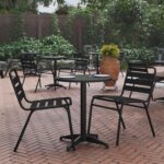 Flash Furniture Mellie 23.5'' Round Metal Indoor-Outdoor Table with Base, Black - Image 3