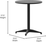 Flash Furniture Mellie 23.5'' Round Metal Indoor-Outdoor Table with Base, Black - Image 4