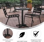 Flash Furniture Mellie 23.5'' Round Metal Indoor-Outdoor Table with Base, Black - Image 5