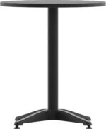 Flash Furniture Mellie 23.5'' Round Metal Indoor-Outdoor Table with Base, Black - Image 7