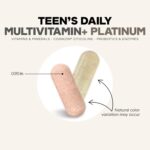 Codeage Teen Multivitamin+ Platinum Supplement - Vitamins A, C, D3, E, B6, B12, Minerals, Probiotics, Citicoline, Collagen, Bone Broth, Folate, Biotin, Lutein, Zeaxanthin - Non-GMO - 60 Capsules - Image 4