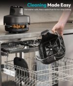 Rellytech Portable Glass Air Fryer - 1500W, 4.2 QT & 6-Cup Dual Glass Containers with Lids, 4-in-1, 60 Min Timer, 140°F-400°F Adjustable, Microwave, Freezer & Dishwasher Safe, Grey - Image 5