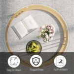 Garden 4 you Nesting Coffee Table, 23.6" Round Coffee Table Set of 2, Glass Nesting Table with Metal Frame, Ceter Tables for Living Room Bedroom Balcony, Gold - Image 4