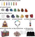 Chakra Healing Stones Set - 7 Raw & 7 Tumbled Crystals with 7 Bullet Shaped Stones, Chakra Necklace, Healing Bracelet & Orgone Pyramid - Spiritual Gift for Reiki, Meditation, Energy Balancing - Image 3