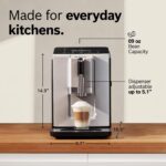 Bosch Fully Automatic Coffee and Espresso Machine - One-Touch Drinks, Barista Style, Double Cup Super Coffee Maker - Large Bean Capacity - Easy Clean, Maintenance - Silver- TIU20307 - Image 4