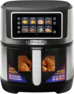 Kalorik Air Fryer VIVID TOUCH Series 5 Quart Capacity with High-Resolution Touchscreen 202 Cooking Presets in 12 Food Categories with View Window, 1500-Watts, Stainless Steel - Image 3