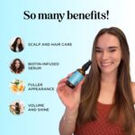 Volumizing Biotin Hair Serum for Men & Women - Caffeine Serum for Hair and Scalp Care with Peppermint Black Castor & Rosemary Oil for Enhanced Volume Shine & Hydration - Vegan & Cruelty Free (4 Fl Oz) - Image 4