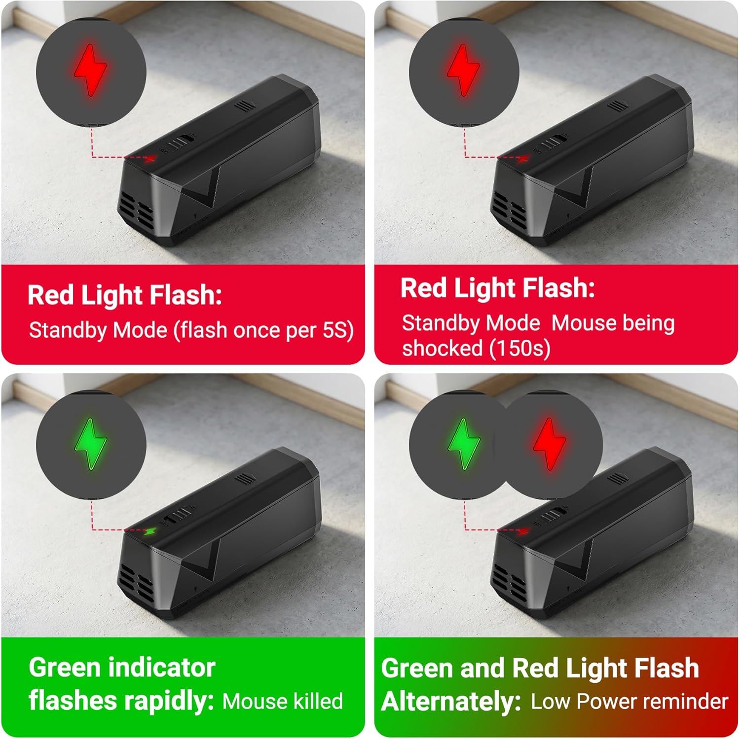 Electric Mouse Traps Indoor for Home, Reusable No-Touch Electronic Mouse Trap Zapper with Powerful Voltage Effectively Kills Mice in Living Rooms, Kitchens, Garages, and More - Image 3