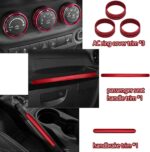 26PCS Full Set Interior Trim Kit Compatible With Jeep Wrangler JK JKU 2011-2018 2&4-door Inner Center Console Trim, Door Handle, Cup Holder Cover (Red Decoration Kit) Christmas Car Decorations - Image 4