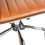 Flash Furniture Alan Office Task Chair - Brown Vinyl - Chrome Frame - Armless - Ribbed Back and Seat - Low Back Design - Image 6