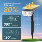 Linkind Solar Lights Outdoor Waterproof IP65, StarRay Dusk-to-Dawn Outdoor Solar Lights, 3 Lighting Modes Solar Spot Lights Outdoor for Garden, Yard, Landscape (Daylight, 2 Pack) - Image 3