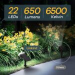 Linkind Solar Lights Outdoor Waterproof IP65, StarRay Dusk-to-Dawn Outdoor Solar Lights, 3 Lighting Modes Solar Spot Lights Outdoor for Garden, Yard, Landscape (Daylight, 2 Pack) - Image 4