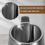 1L Electric Gooseneck Kettle, Tea Kettle for Boiling Water, Gooseneck Electric Kettle for Coffee & Tea, Fast Boiling for Pour Over, Auto Shut-Off, Boil-Dry Protection, 360° Rotational Base - Silver - Image 4