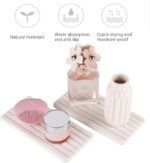 NiuYichee 2 PCS Water Absorbent diatomite Coasters, 8.3" x 4" Water Absorbing Stone Tray for Sink, Stone Drying mat for Kitchen Counter, Stone soap Tray Used for Hand Soaps & toiletries & Plants - Image 3