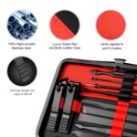 Manicure Set Professional Nail Clippers Kit Pedicure Care Tools- Stainless Steel Women Grooming Kit 18Pcs for Travel or Home (Red) - Image 4