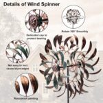 Stargarden Wind Spinners Outdoor Metal Large 360 Degrees Kinetic Wind Sculptures& Spinners Yard Art Outdoor Garden Decor - Image 3