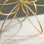 8" Gold Decorative Sphere, Metal Floral Tabletop Sculpture, Abstract Tabletop Decorative Ball for Home Metal Sphere Decor - Image 4