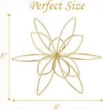 8" Gold Decorative Sphere, Metal Floral Tabletop Sculpture, Abstract Tabletop Decorative Ball for Home Metal Sphere Decor - Image 5