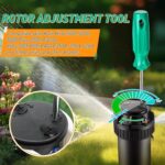 Universal Sprinkler Tool Kit, Rotor Adjustment Tool Set with Pull Up Screwdriver & 3 Rotor Keys, Compatible with Hunter & Compatible with Rain Bird, Arc Radius Distance Control(Green and Orange) - Image 4