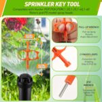 Universal Sprinkler Tool Kit, Rotor Adjustment Tool Set with Pull Up Screwdriver & 3 Rotor Keys, Compatible with Hunter & Compatible with Rain Bird, Arc Radius Distance Control(Green and Orange) - Image 5