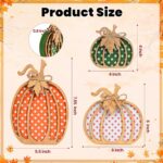 OLANRUN Fall Decorations for Home, 3-Piece Wooden Pumpkin Fall Decor, Autumn Thanksgiving Decorations for Table, Tiered Tray, Mantel, Shelf, Office - Image 3