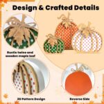 OLANRUN Fall Decorations for Home, 3-Piece Wooden Pumpkin Fall Decor, Autumn Thanksgiving Decorations for Table, Tiered Tray, Mantel, Shelf, Office - Image 4