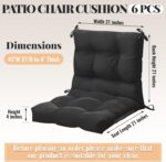 Marsui 6 Pcs Outdoor Indoor High Back Chair Cushions Patio Furniture Tufted Pillow with Ties Water-Resistant Replacement Outdoor Rocking Chair Cushions, 42 x 21 Inches (Black,Solid Color) - Image 4