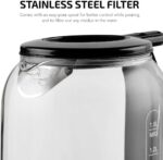 OVENTE Electric Kettle with 1.5L Borosilicate Glass, 1500W Fast Boiling Water Heater for Coffee or Tea, Easy to Fill Lid, Auto Shut-Off, Boil-Dry Protection & Stainless Steel Filter, Black KG516B - Image 4