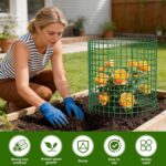 10 Pack Plant Protectors from Animals | 30PCS 13"x13" Metal Wire Mesh Garden Plant Cages for Gardening Supplies | Chicken Wire Cloche Plant Protectors for Rabbits Chickens Ducks - Image 3