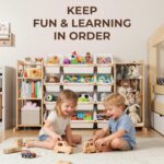 Toy Storage Organizer with Bookshelf and Stuffed Animal Storage - Kids Playroom Organization with Shelves and 12 Toy Bins - Toddler Living Room Toy Box for Lego - Nursery Bedroom Decor Essentials - Image 3