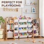 Toy Storage Organizer with Bookshelf and Stuffed Animal Storage - Kids Playroom Organization with Shelves and 12 Toy Bins - Toddler Living Room Toy Box for Lego - Nursery Bedroom Decor Essentials - Image 4