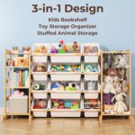 Toy Storage Organizer with Bookshelf and Stuffed Animal Storage - Kids Playroom Organization with Shelves and 12 Toy Bins - Toddler Living Room Toy Box for Lego - Nursery Bedroom Decor Essentials - Image 5