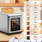 2 Slice Toaster Touch Screen, Stainless Steel Toasters Digital Timer 2 Slot Toasters, 8 Shade Settings 6 Bread Types for Bagel, Cancel, Defrost（Stainless Steel） - Image 3